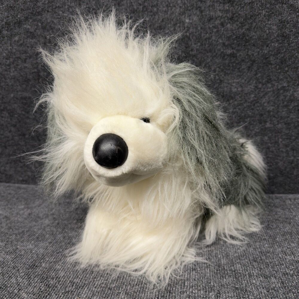Vintage Kellytoy Old English Sheepdog Shaggy Plush Stuffed Animal RARE Large Big